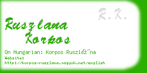 ruszlana korpos business card